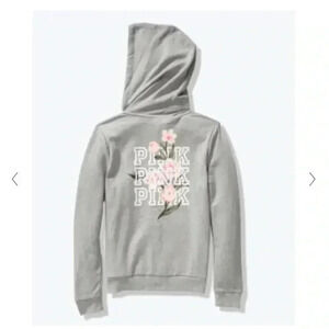 NWT Victoria’s Secret Pink Floral Gray Hoodie